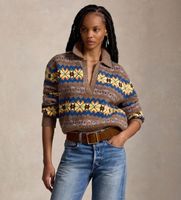 polo ralph lauren para mujer 211b17766001 jersey de lana con diseno fair isle marron l casual manga larga