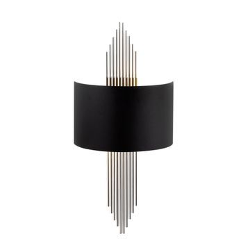 Lámpara De Pared 618-a Plateado Negro Metal 75x10x22 Cm