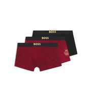 boss para hombre 50558864 set de tres boxers rojo negro s homewear algodon