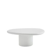 mesa baja organica de fibra de cemento l80cm - blanco blanca