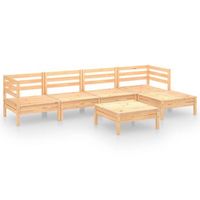 conjunto de muebles de jardin 6 uds  mesa y sillas madera pino maciza gris