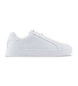 A|X Armani Exchange para hombre. XM000141AF11912U0002 Zapatillas de piel blanco (41), Plano, Cordones, Casual