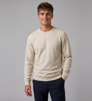 Guess para hombre. M6YQ24K4245 Sudadera Texturizada Manga Larga Beige (XS), Casual, Algodón