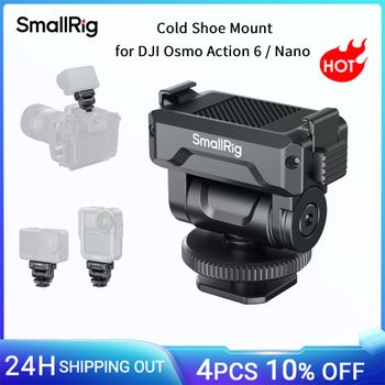 Soporte de Zapata Fría SmallRig para DJI Osmo Action 6 / Nano, con Montura de Liberación Rápida 160 °   Inclinación ajustable con orificio de 1/4