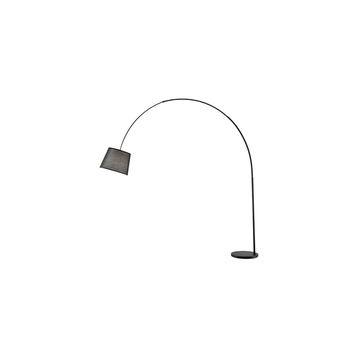 Lámpara De Pie Curva Led Arche De Metal, 1 Bombilla E27 Máx. 60 W, 230 Cm De Altura, Cabezal Ajustable 180°, Color Negro - Perenz