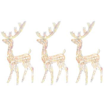 Adorno De Renos De Navidad Acrílico Multicolor 3 Uds 128 Cm Vidaxl