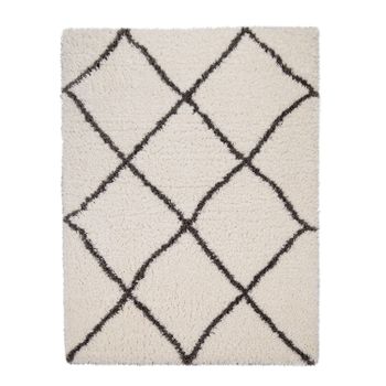 Alfombra de pelo largo Mahara beige 60x90 cm