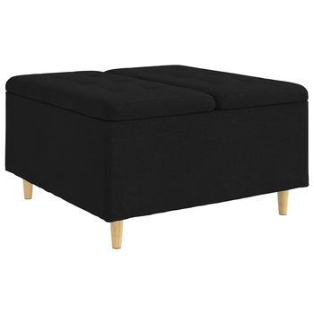 Ottoman Con Almacenamiento Negro 80 X 80 X 45 Cm Tela Vidaxl