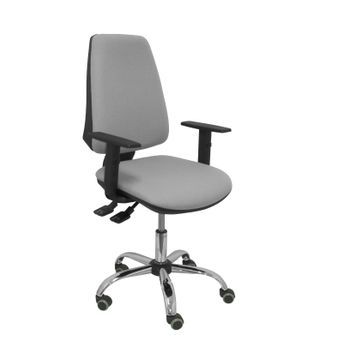 Silla De Oficina Ergonómica Con Mecanismo Sincro Y Regulable En Altura - Asiento Y Respaldo Tapizados En Tejido Bali Color Gris - Brazos Regulables - Espuma Viscoelástica - Uso Intensivo 24 Horas Piqueras Y Crespo Modelo Elche