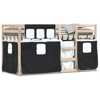 litera sin colchon negro 90x200 cm madera maciza de pino vidaxl