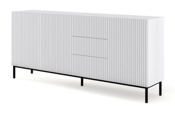 Cómoda efecto madera Blanco y Negro LED