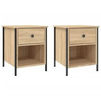 mesitas noche 2 uds madera ingenieria roble sonoma 40x42x50 cm vidaxl