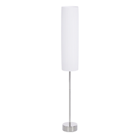 homcom lampara de pie moderna para dormitorio estudio salon luces e27 40w base de acero inoxidable blanco   aosom espana