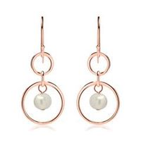 pendientes de plata 925 chapada en oro rosa con perlas