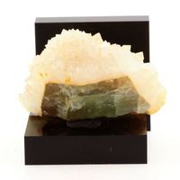 fluorita y cuarzo - pierre natural de francia pratclaux - mineral raro de la coleccion sylvain desfarge  2171 ct - certificado de autenticidad