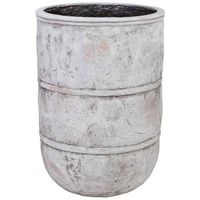 macetero de fibra de vidrio blanco 29x29x42cm
