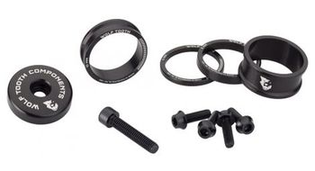 Kit de color anodizado de diente de lobo  espaciadores de auriculares  tapa del vastago  pernos de la jaula de la botella de agua  negro