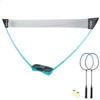 aktive - red de badminton 295x160 cm color azul y negro incluye 2 raquetas de badminton 2 volantes con patas ajustables maletin de transporte y base juego exterior ninos juegos jardin y playa