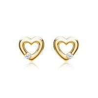 pendientes 14 quilates oro amarillo 2 diamantes 0052 ct