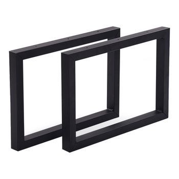 Juego De 2 Patas De Banco Lunderskov Acero Negro Mate 35 X 50 Cm [en.casa]