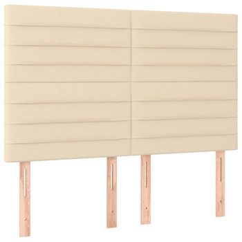 Pack 4 Uds Cabeceros Cama | Panel De Cabeceras Tela Color Crema 72x5x78/88 Cm