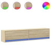 mueble de tv  mueble de salon  gabinete de tv de pared con led roble sonoma 180x31x38 cm
