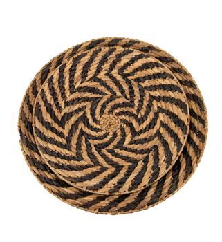 Set 2 decoraciones de pared jacinto beige y negro d. 60 cm
