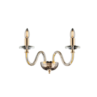 aplique franz en hierro dorado con cristal transparente 2 luces 39 p25 bl275-ap2-or