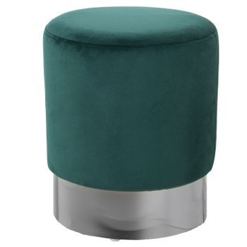 Puf Verde Oscuro Y Plateado