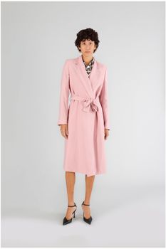gabardina larga con fajín pink 44