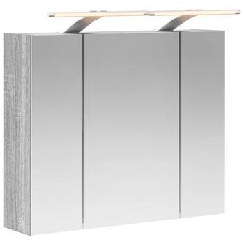 Armario Con Espejo De Baño Gris Sonoma 60 X 14,5 X 50 Cm Vidaxl