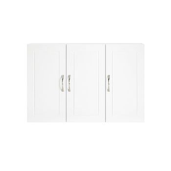 Armario colgante para baño con balda ajustable y 3 puertas blanco