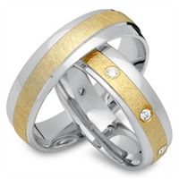 alianzas 14 quilates oro amarillo-blanco 8 diamantes
