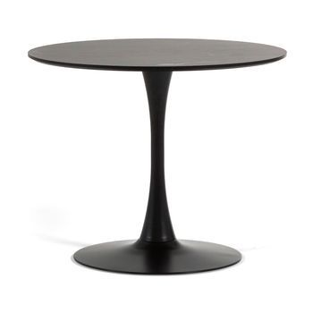 Mesa De Interior Tulip ⌀90 Cm Con Tablero Laminado Negro - Orlando