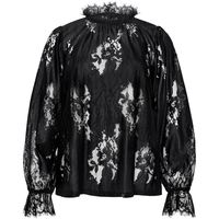 lisca blusa camiseta de encaje manga larga delicate para mujer