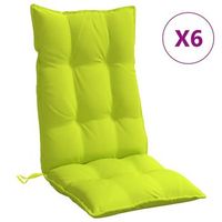 cojines de silla respaldo alto 6 uds tela oxford verde brillo vidaxl