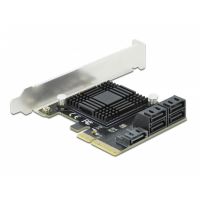 tarjeta de red delock 90498 pci express x4 6 gbps 5 puertos sata perfil bajo