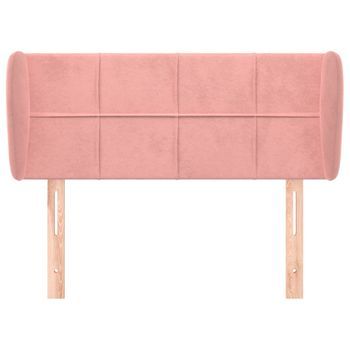 Cabecero Cama Mueble De Dormitorio De Terciopelo Rosa 93 X 23 X 78/88 Cm Rosa M02_0008538