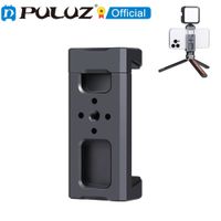 puluz-soporte de abrazadera de telefono de aleacion de aluminio con agujero de tornillo 14 para telefonos iphone  samsunghuawei 65 cm a 9cm
