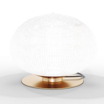 Lámpara De Mesa - Lámpara De Salón De Diseño - Bola Cristal - Bale Dorado