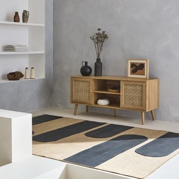 Mueble tv de caña trenzada, 120cm, color natural
