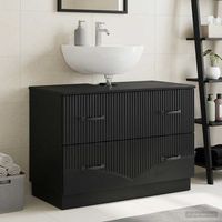 vidaxl mueble de lavabo para bano hoorn negro 82 x 41 x 56 cm