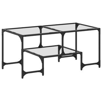 Mesa De Centro，mesa Auxiliar，mesita De Centro Superficie De Vidrio Acero 98,5x50x45 Cm