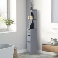 columna auxiliar de bano de mdf homcom 15x33x1368 cm gris