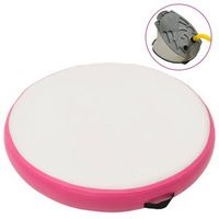 esterilla inflable de gimnasia y bomba pvc rosa 100x100x15 cm vidaxl