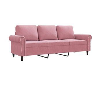 Sofá de 3 plazas - sofá de salón terciopelo rosa 180 cm