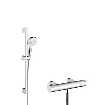 Set De Ducha Visto Hansgrohe Crometta Vario Con Termostato Ecostat 1001 Cl Combi Barra De Ducha 65 Cm, 27812400