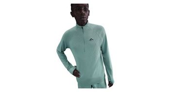 Camiseta 1 2 cremallera nike trail green  hombre