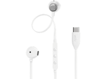 Auriculares de botón - JBL Tune 305C, Intraurales, Bluetooth, Con cable, Micrófono, White