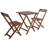 mesa y sillas de bistro 3 piezas madera progarden